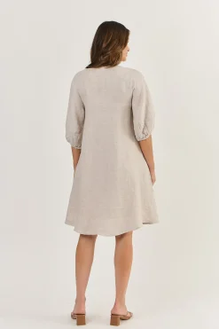 Sale Neriah Linen Dress - Dune - OJ19 Dresses