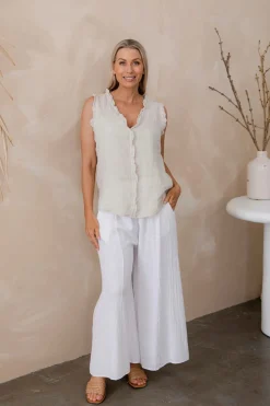 Online Noci Top - Sand - IC36 Linen Lovers|Shirts & Tops