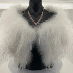 Best Ostrich Feather Shrug - White - FI2 Feather Wraps