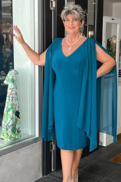 Overlay Shoulder Dress | Emerald | JH8 Weddings & Events
