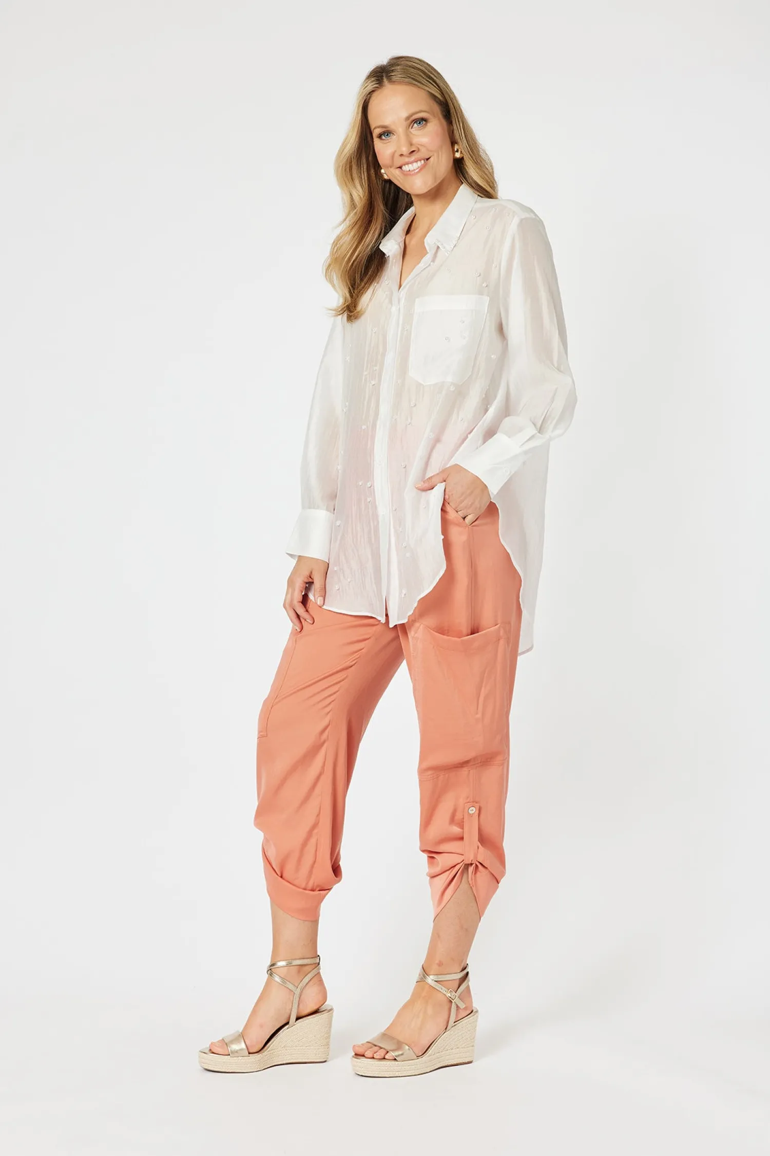 Discount Pearl Voile Shirt - White - HV16 Shirts & Tops