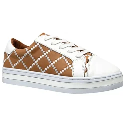 Sale Pleat Sneaker - Camel/White - AE19 Sneakers