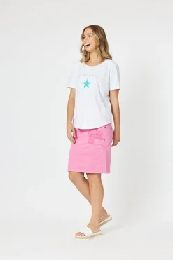 Hot Portia Denim Skirt - Hot Pink - TZ3 Skirts