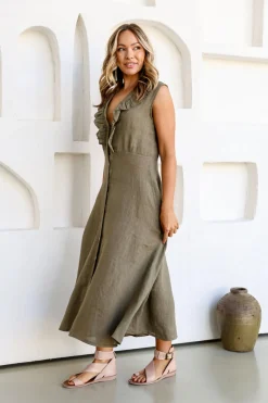 Best Pranzo Dress - Slate - FA32 Linen Lovers|Dresses