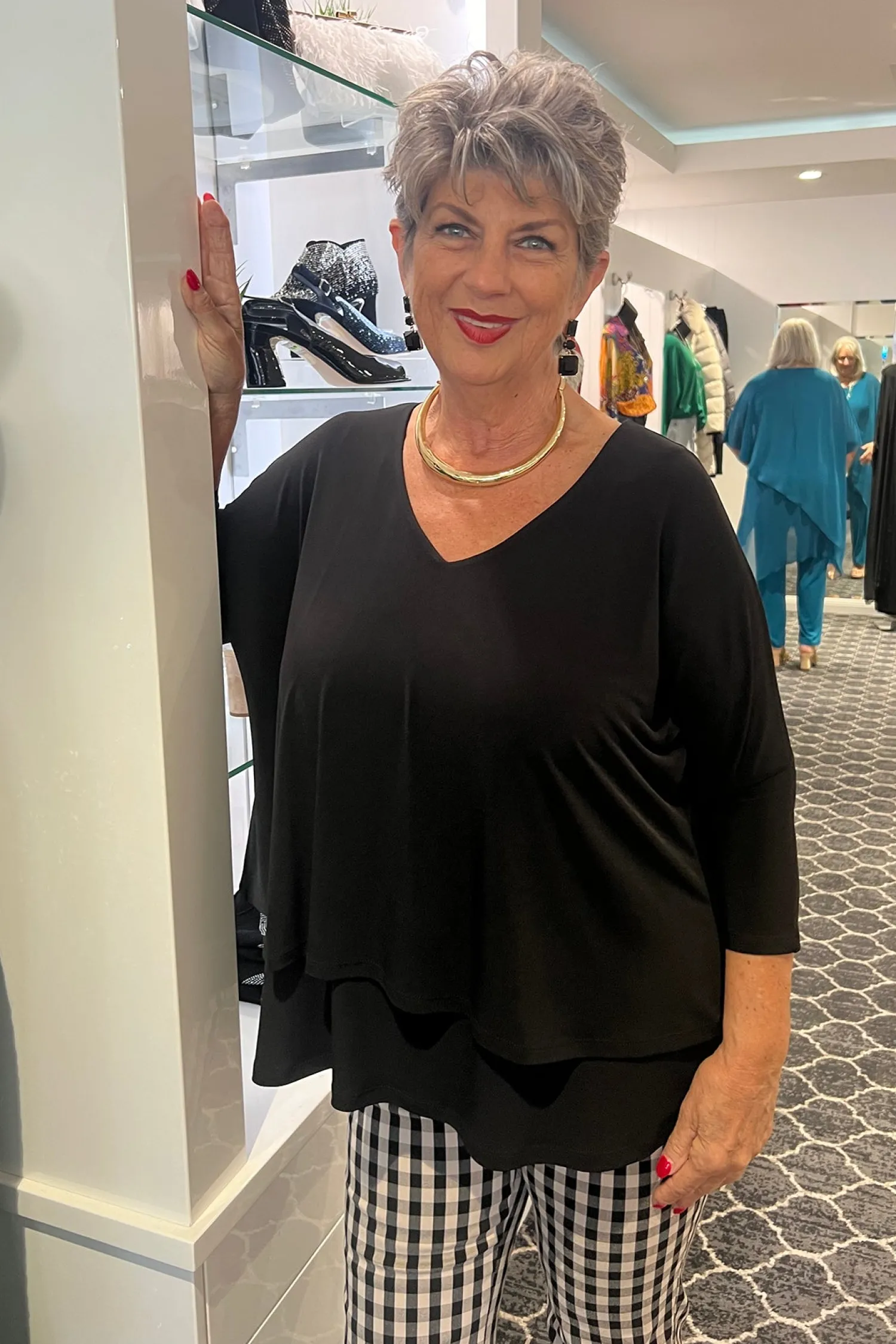 Discount Quad Layer Tunic - Black - PH22 Shirts & Tops