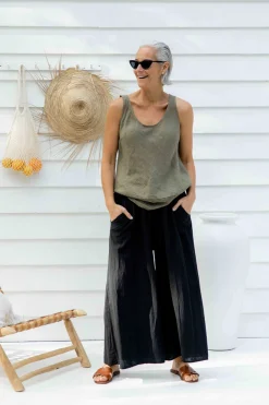 Outlet Refino Pants - Black - IC52 Linen Lovers|Ladies Pants