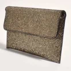 Discount Ruby Rhinestone Fold Over Clutch - Gold - AD11 Handbags