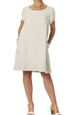 Online Ruffle Hem Dress - Natural - GS11 Dresses