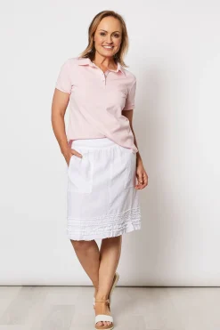 Best Ruffle Linen Skirt - White - GS22 Linen Lovers|Skirts