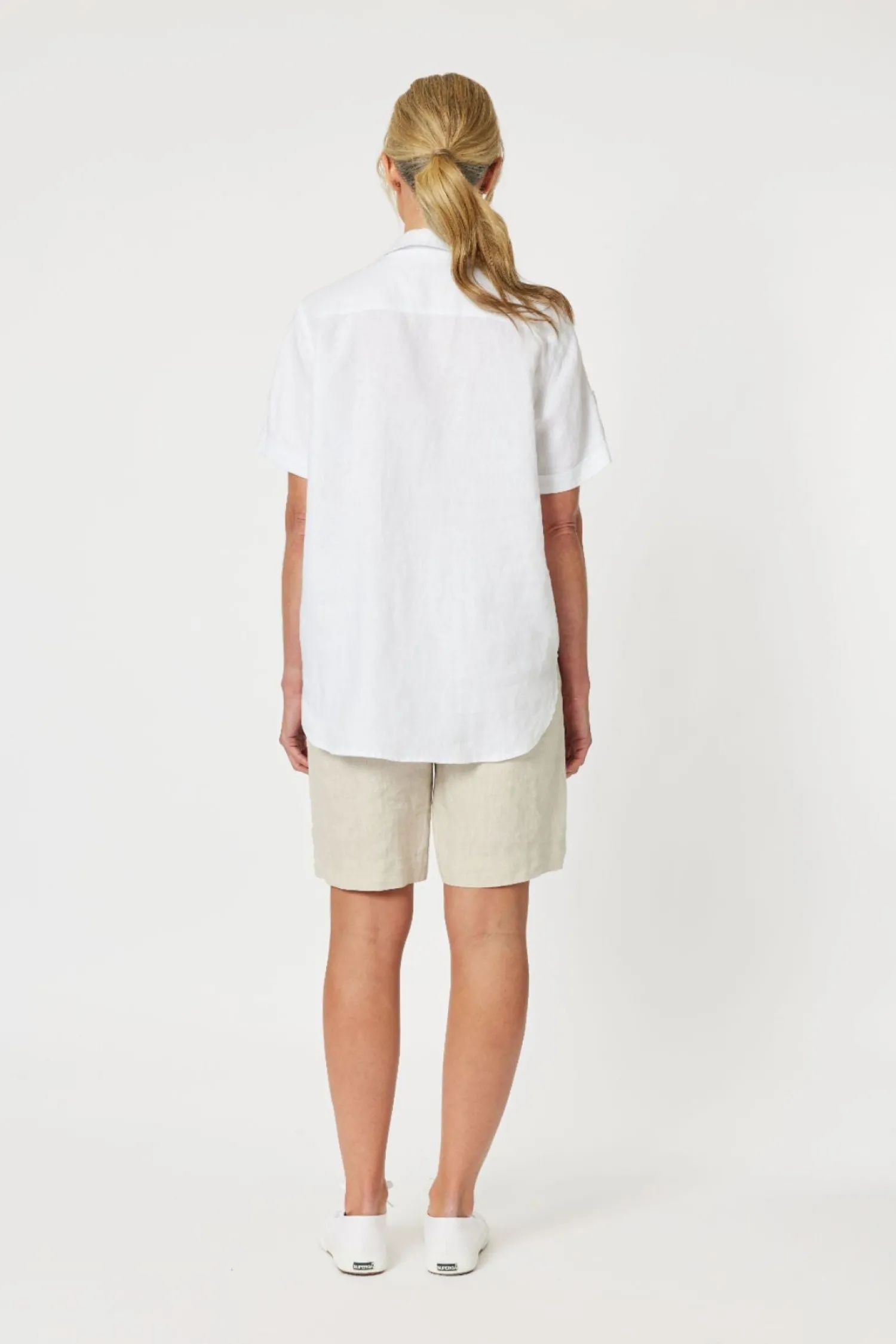 Outlet Safari Linen Shirt - White - GS16 Shirts & Tops