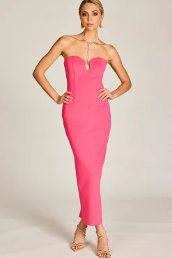Hot Serena Diamante Dress - Hot Pink - ROM23 Weddings & Events|Dresses