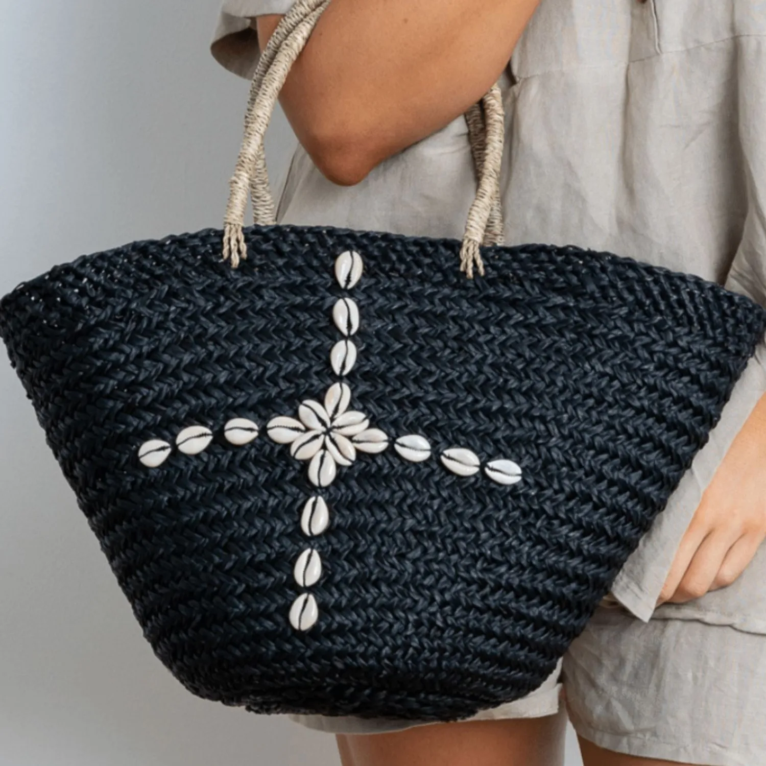 Discount Shelley Beach Basket - Black - H13 Handbags