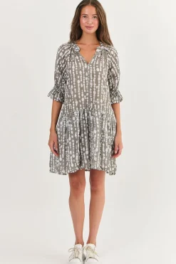 Outlet Shelly Cotton Dress - Caviar Pearl - N2 Dresses