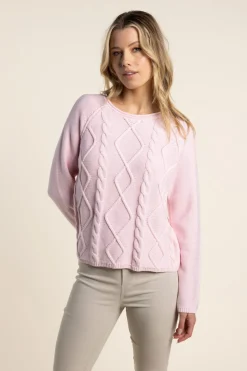 Hot Shyla Cable Knit - Pale Pink - TT32 Jumpers & Knitwear