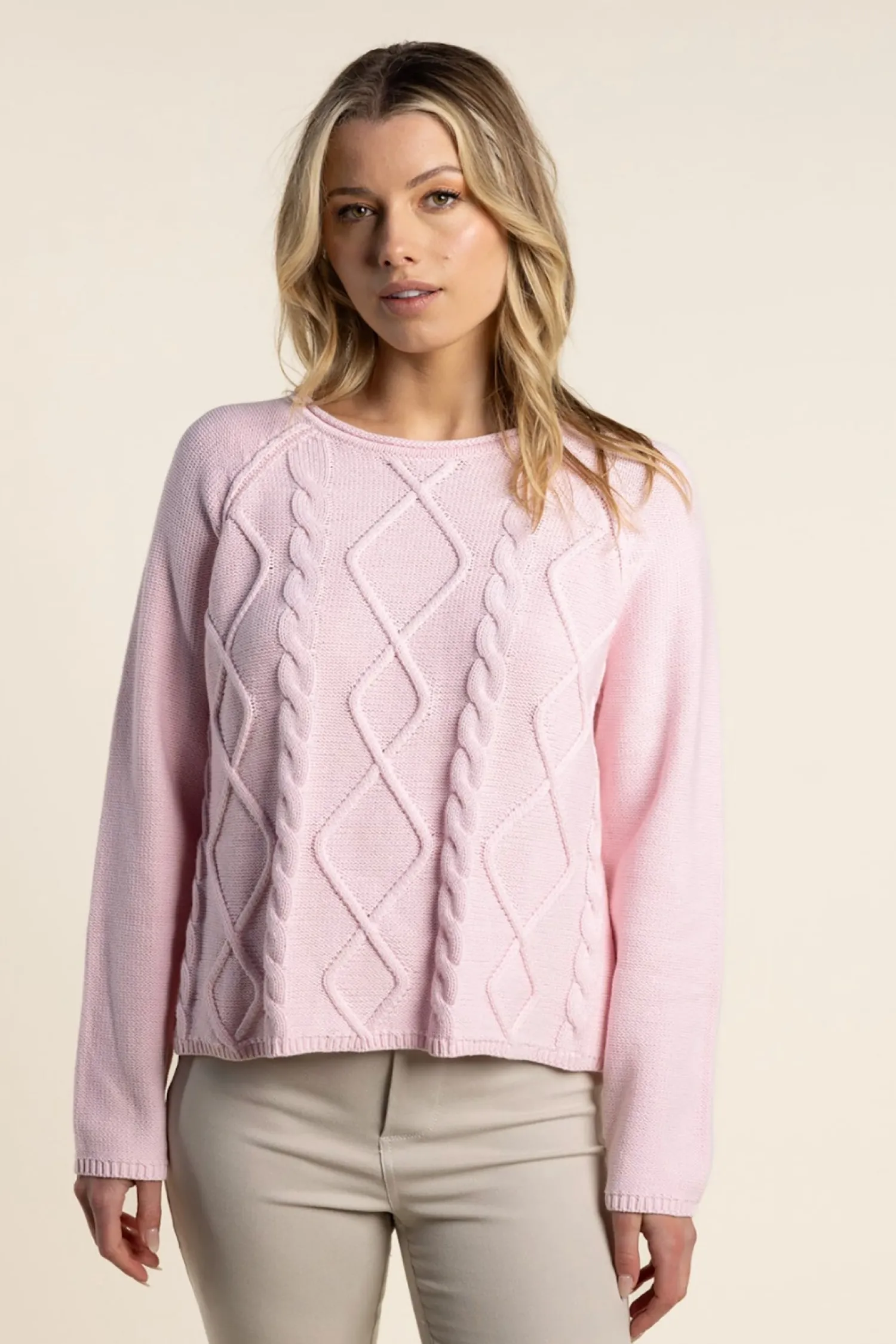 Hot Shyla Cable Knit - Pale Pink - TT32 Jumpers & Knitwear