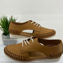 Hot Sidecut Woven Shoe | Soft Tan | RO9 Flats