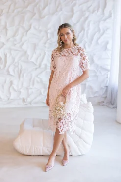 Hot Sienna Lace Dress - Pale Pink - TT14 Dresses
