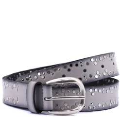 Clearance Skinny Mixed Rivets Belt | Light Grey Belts