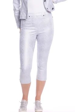 Discount Snake Foil Capri Jegging - Silver - CL3 Ladies Pants