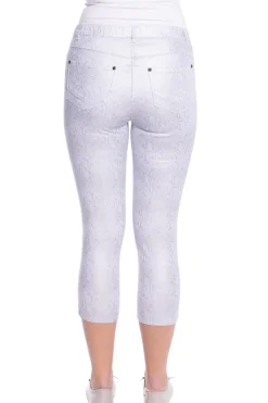 Discount Snake Foil Capri Jegging - Silver - CL3 Ladies Pants
