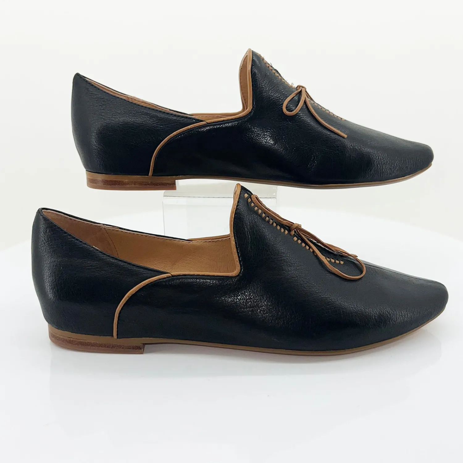 Clearance Sommer Flats - Black & Tan - TE12 Flats
