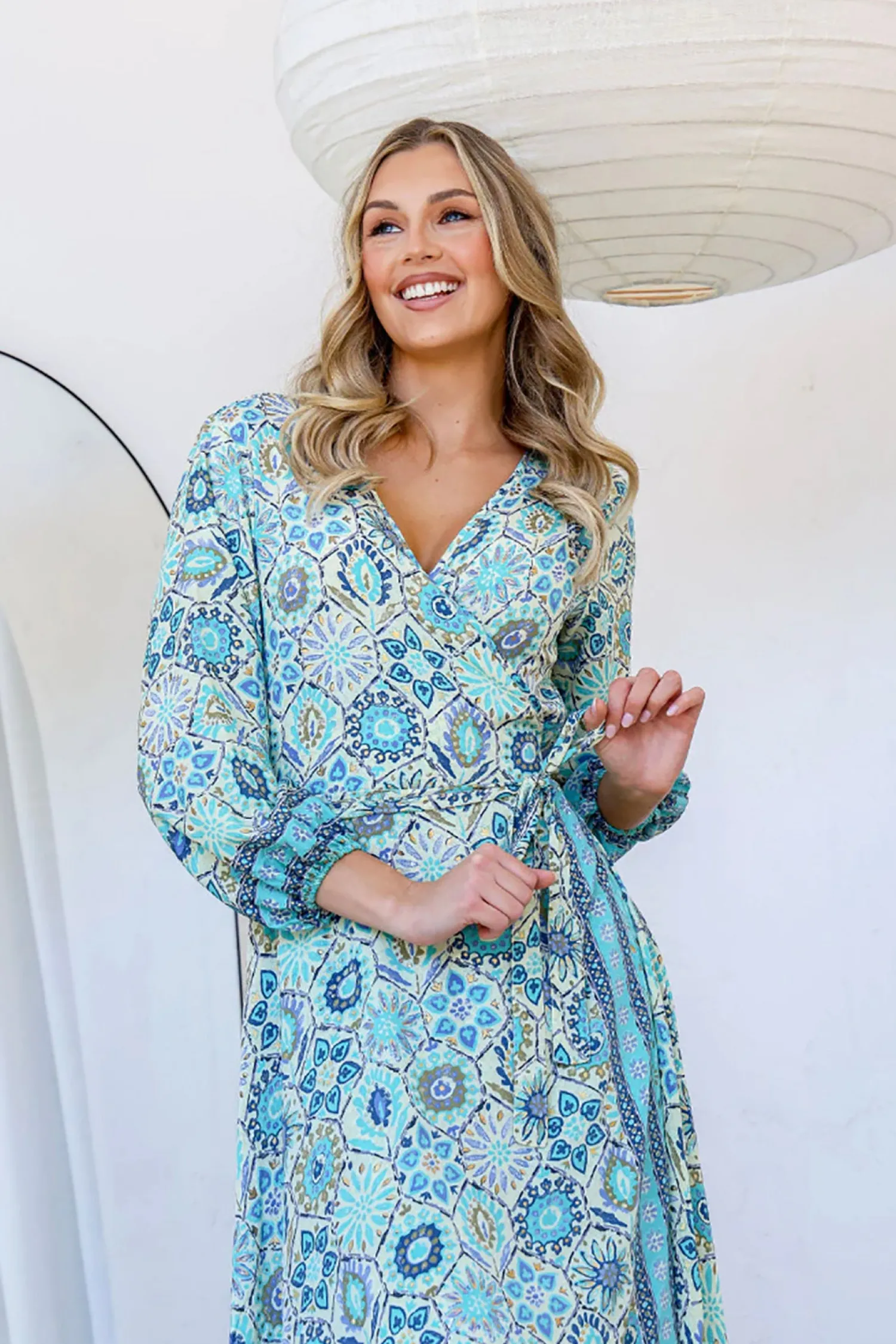Discount Sophie Wrap Dress - Aqua - LT2 Dresses