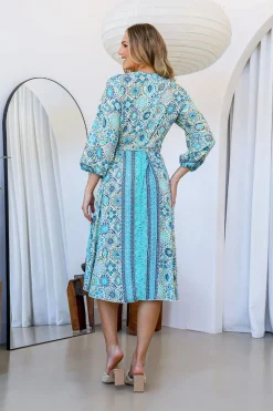 Discount Sophie Wrap Dress - Aqua - LT2 Dresses