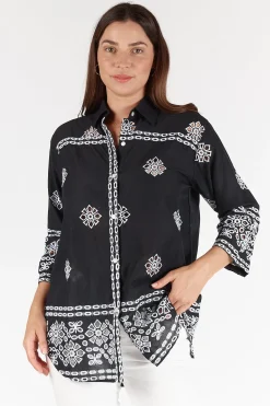 Clearance St Lucia Shirt - Black - LS11 Shirts & Tops