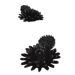 Outlet Statement Flower Earrings - Black - AD23 Jewellery