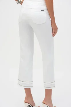 Online Straight Crop Pull-On Jeans - White - JR47 Ladies Pants