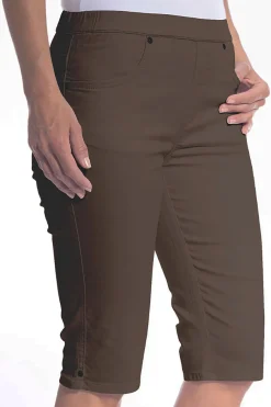 Outlet Stretch Pull On Jean Short - Chocolate - CL4 Shorts