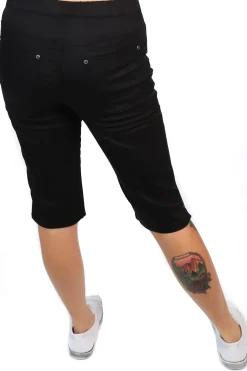 Online Stretch Pull On Jean Short - Black - CL4 Shorts