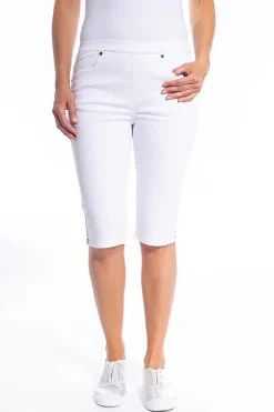 Clearance Stretch Pull On Jean Short - White - CL4 Shorts