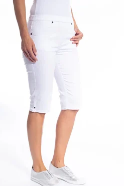 Clearance Stretch Pull On Jean Short - White - CL4 Shorts