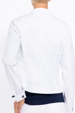 Online Stretch White Denim Jacket - CL12 Coats & Jackets
