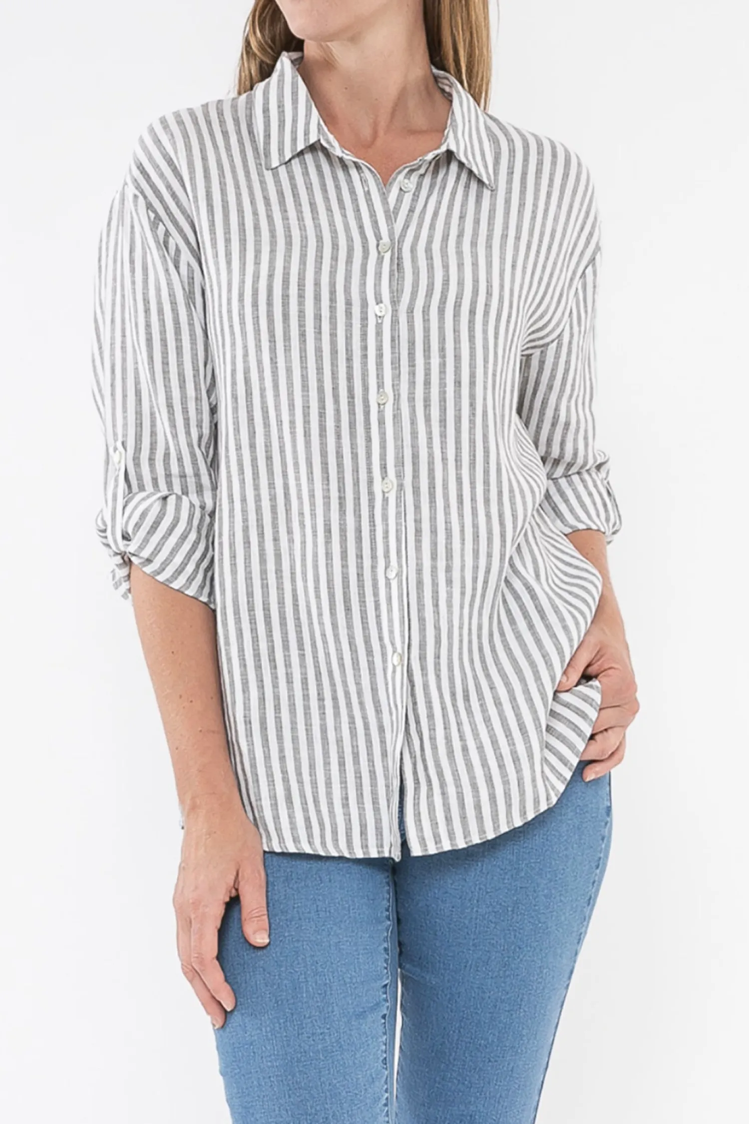Discount Stripe Linen Shirt | Thyme | JP2 Linen Lovers|Shirts & Tops
