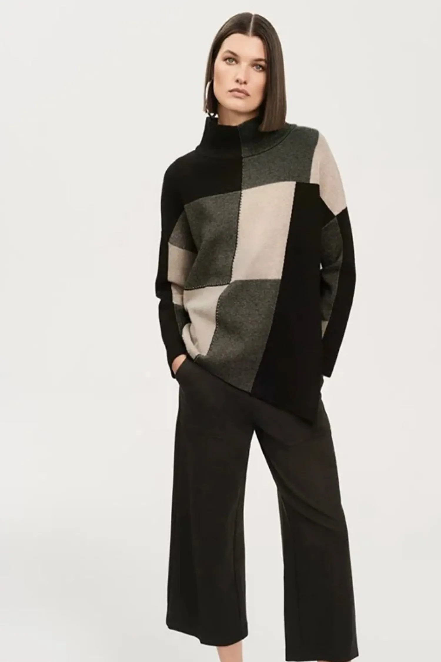 Sale Studded Detail Knit - Taupe Melange/Black - JR17 Jumpers & Knitwear