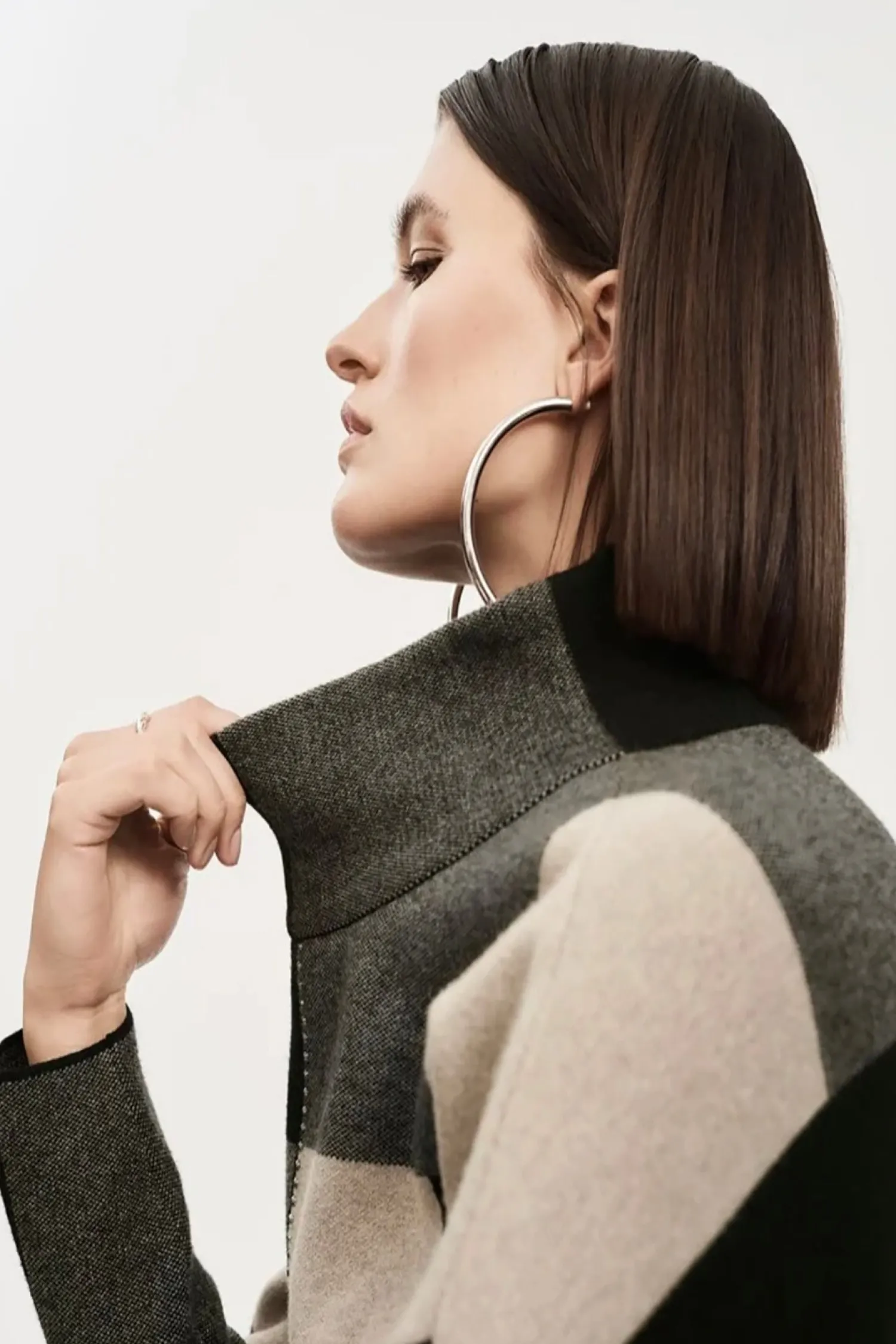 Sale Studded Detail Knit - Taupe Melange/Black - JR17 Jumpers & Knitwear
