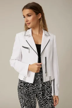 Online Studded Jacket | White | JR13 Coats & Jackets