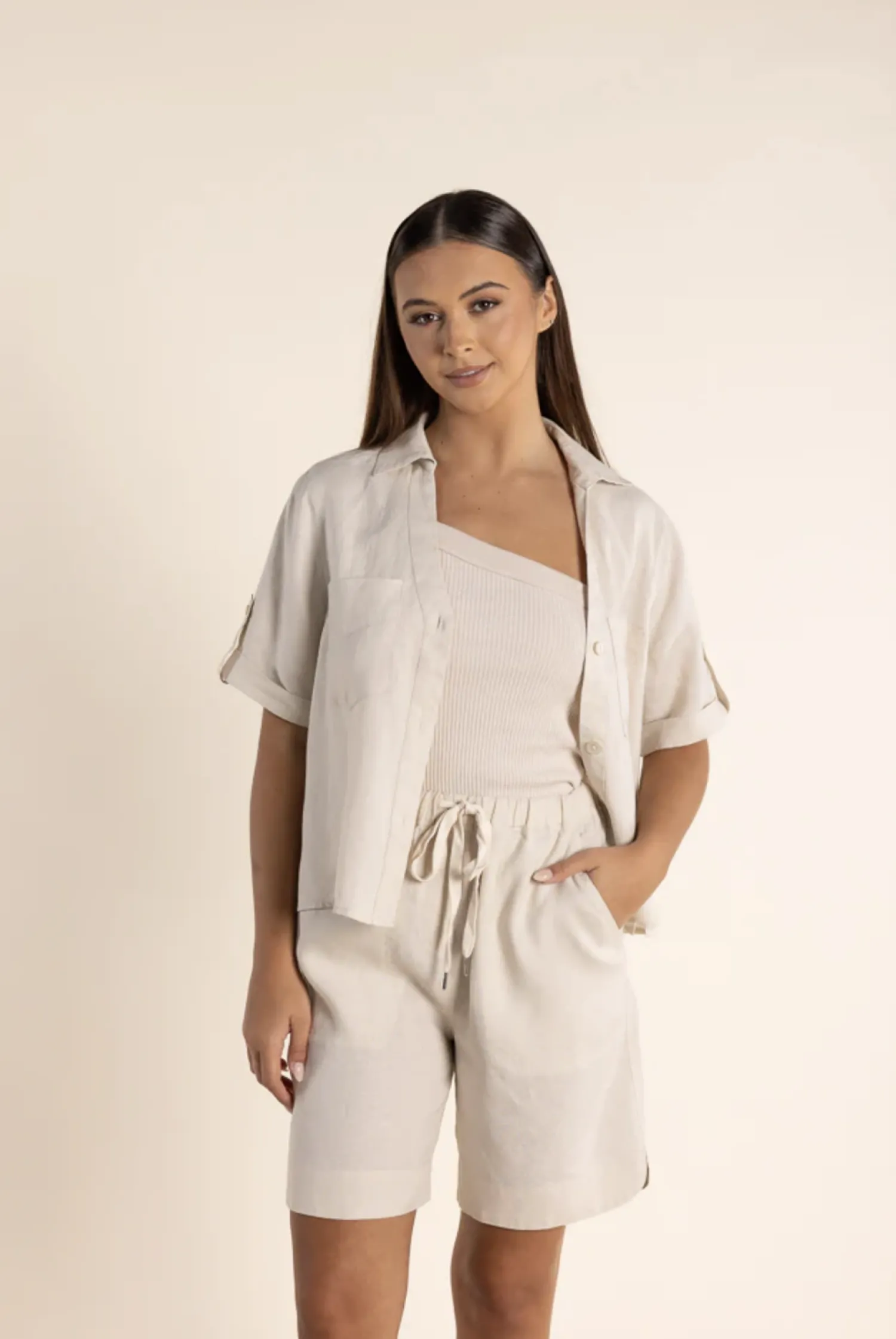 Online Taleah Linen Short - Natural - TT15 Linen Lovers|Shorts