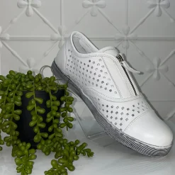 Tani Zip Leather Sneaker | White | RS7 Sneakers