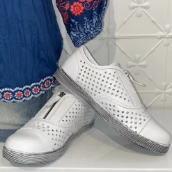Tani Zip Leather Sneaker | White | RS7 Sneakers
