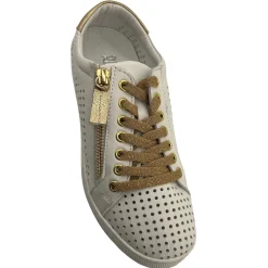 Discount Temple Sneaker| White & Gold | RS31 Casual Shoes