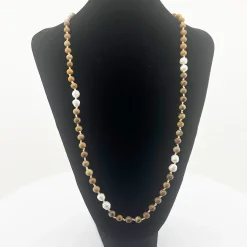 Outlet Tiger Iron & Pearl Necklace - CG62 Jewellery
