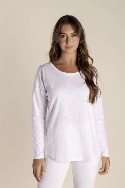 New Tommy Long Sleeve Tee - White - TT16 Shirts & Tops