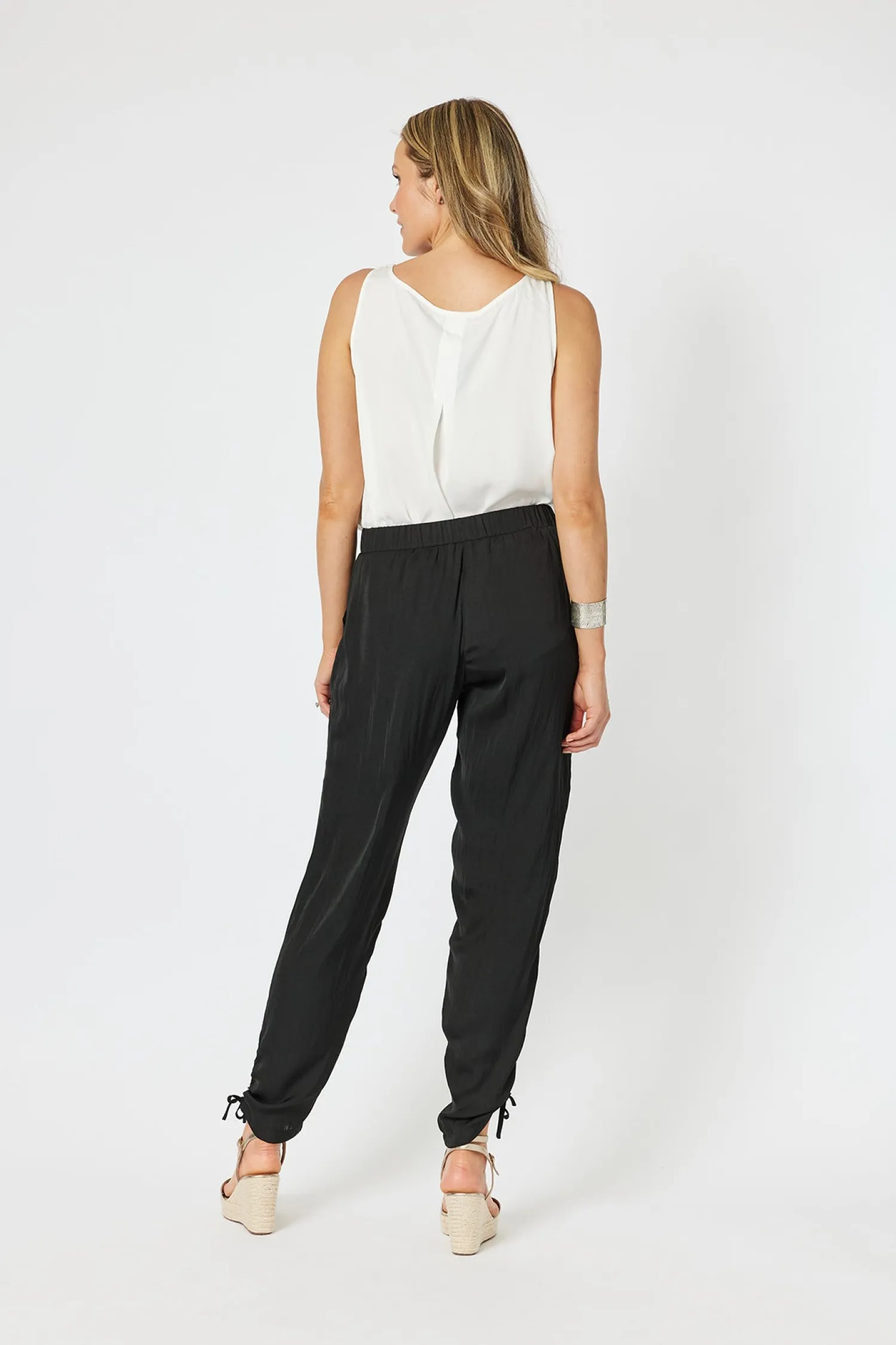 Discount Traveller Luxe Side tie Pant - Black - HV3 Ladies Pants