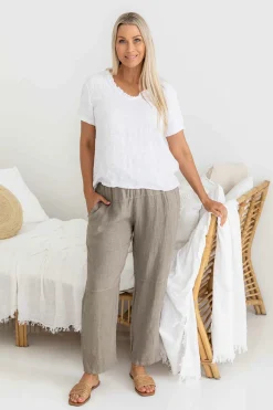 Outlet Vesna Pant - Mocha - IC27 Linen Lovers|Ladies Pants