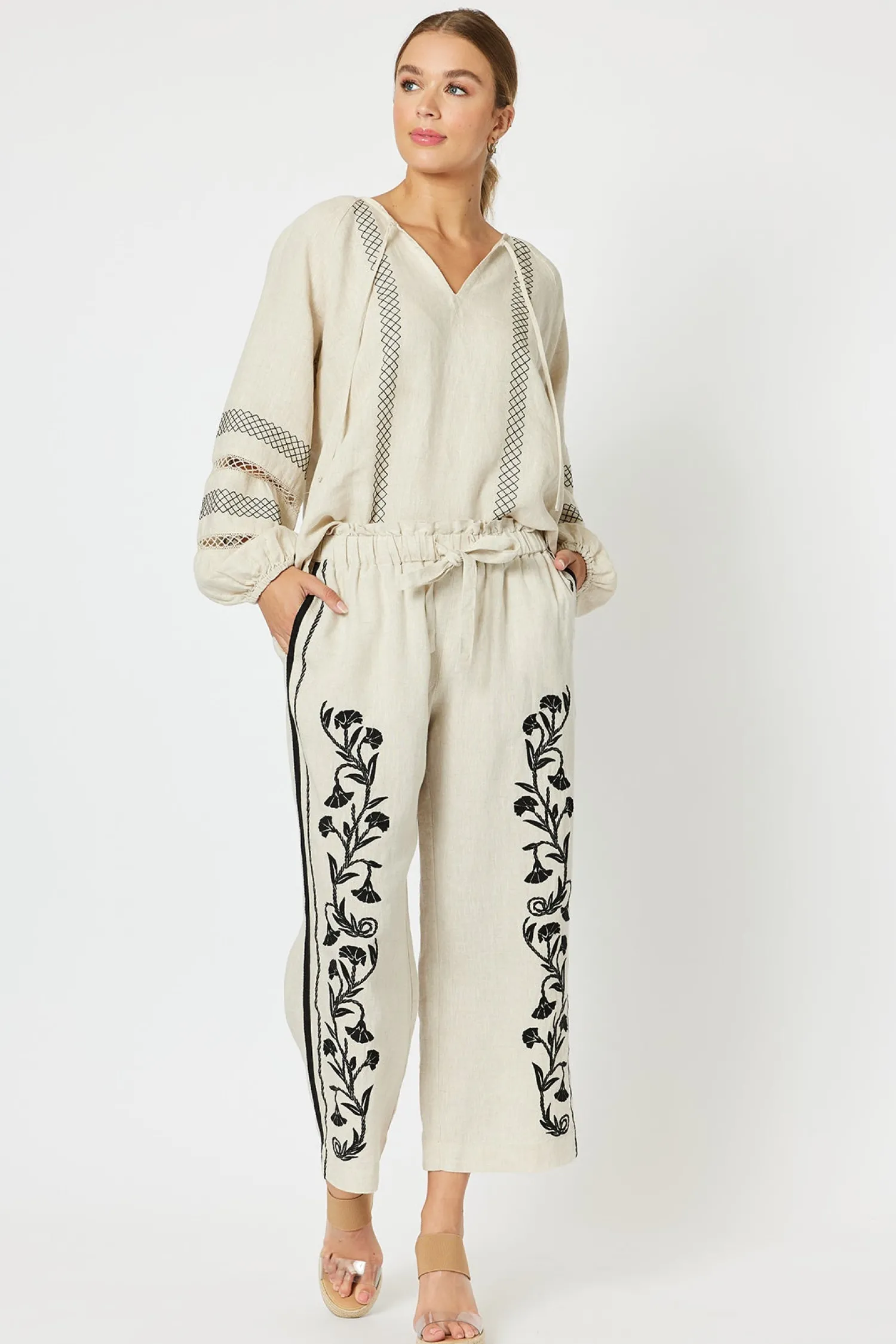 Hot Vine Pant - Cream - HV22 Linen Lovers|Ladies Pants