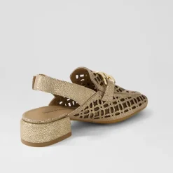 Online Vooper Flats - Gold Crackle - DJ29 Flats|Sandals