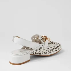Clearance Vooper Flats - White - DJ29 Flats|Sandals